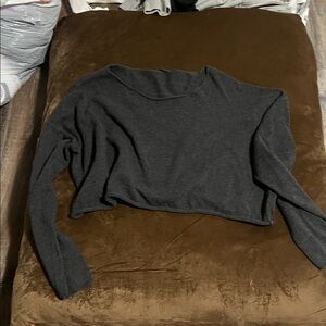 Brandy Melville Dark Gray Off-the-Shoulder Sweater